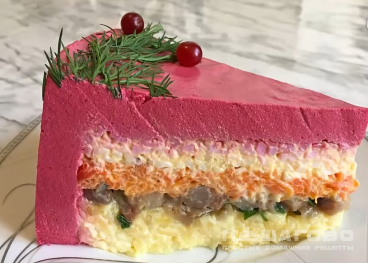 Салат-торт Селедка под шубой
