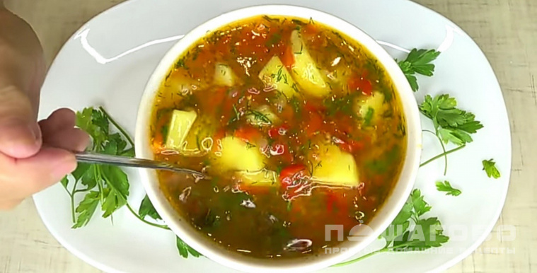 Суп с болгарским перцем и помидорами