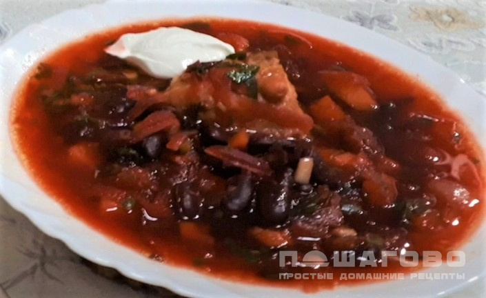 Свекольник с фасолью