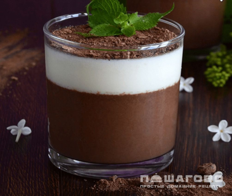 Молочное желе с черным шоколадом