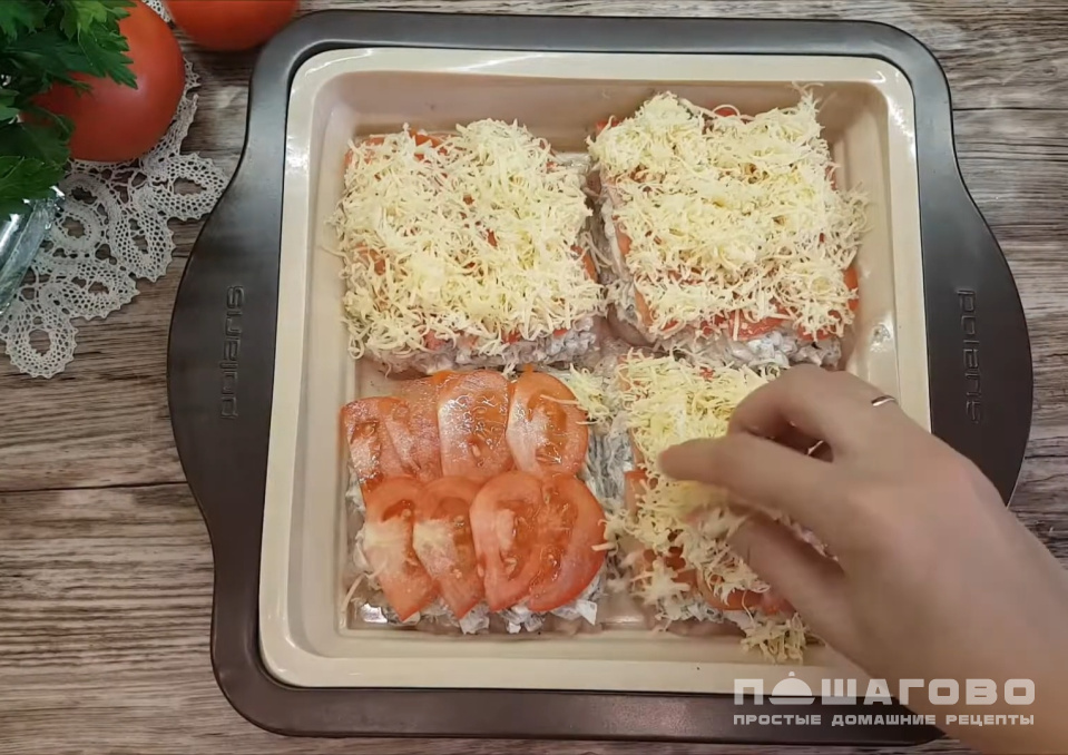 Фото приготовления рецепта: Диетическое мясо по-французски - шаг 7