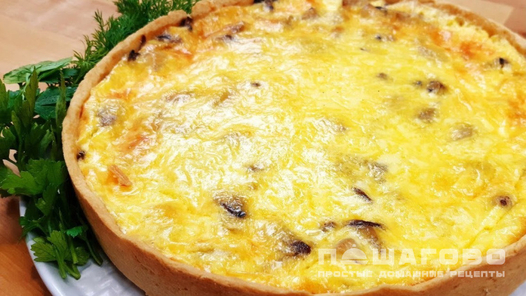 Лоранский пирог Киш с курицей с грибами