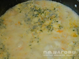 Фото приготовления рецепта: Суп с плавленным сыром и вермишелью - шаг 4