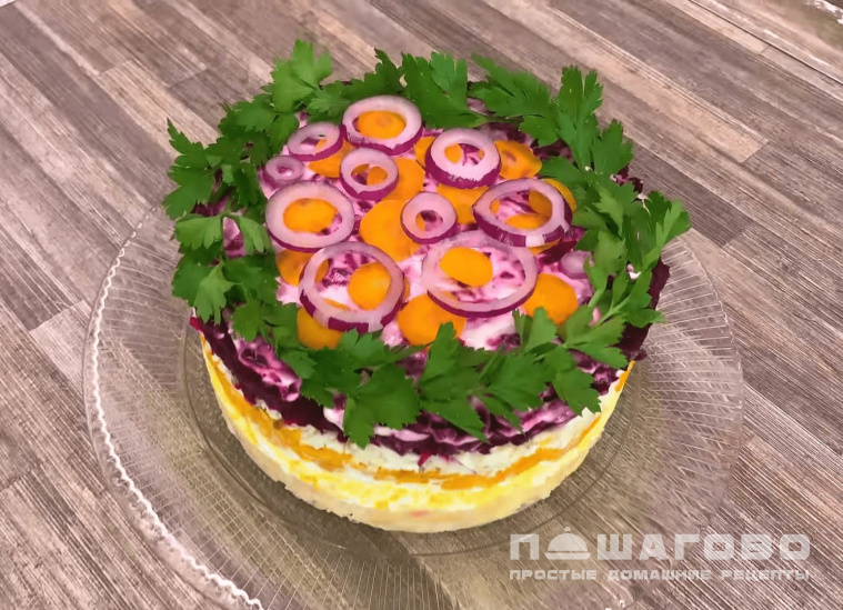 Слоеный овощной салат