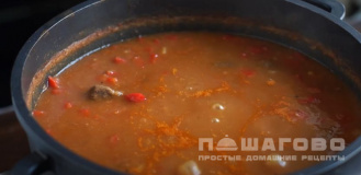 Фото приготовления рецепта: Суп с мясом густой - шаг 9