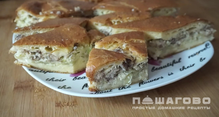 Заливной пирог с рыбой и картофелем