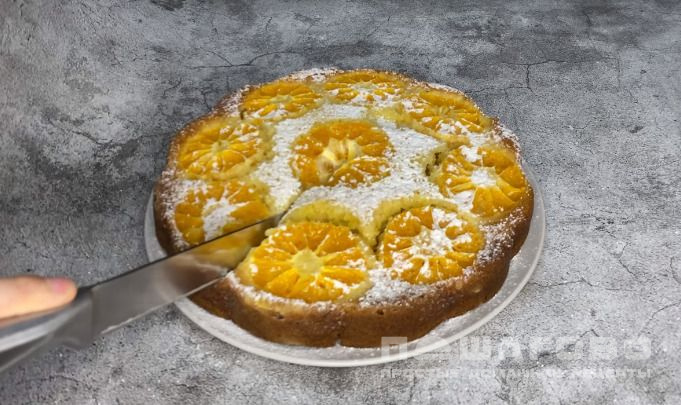 Мандариновый заливной пирог