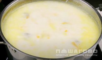 Фото приготовления рецепта: Сырный суп с фрикадельками - шаг 6