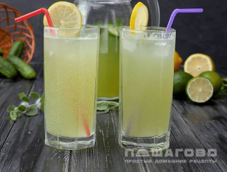 Фото приготовления рецепта: Газированный огуречный лимонад - шаг 4