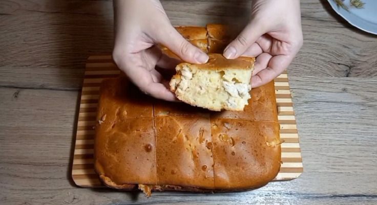 Заливной пирог с курицей и капустой
