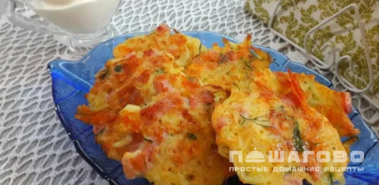 Драники с ветчиной и сыром