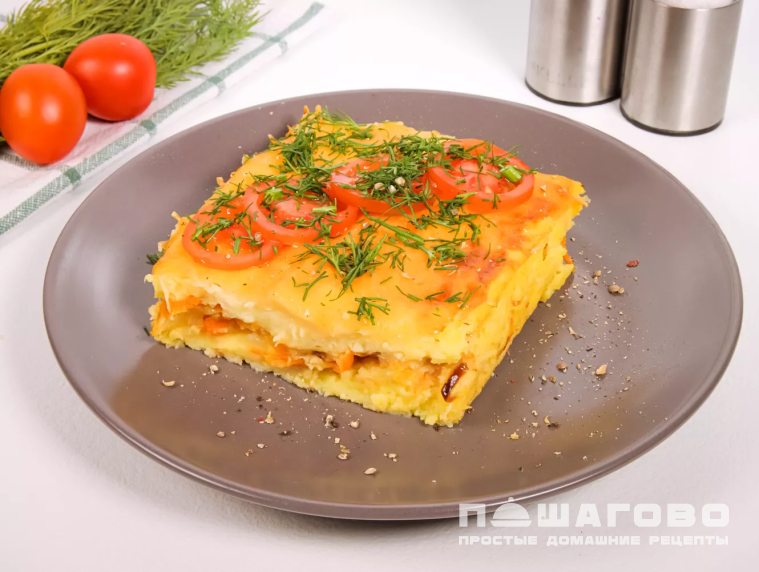 Картофельная запеканка с капустой
