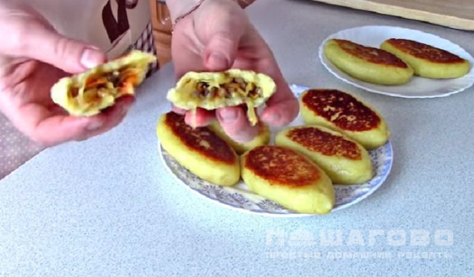 Постные картофельные зразы с капустой