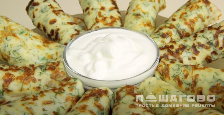 Сырные блинчики с зеленью