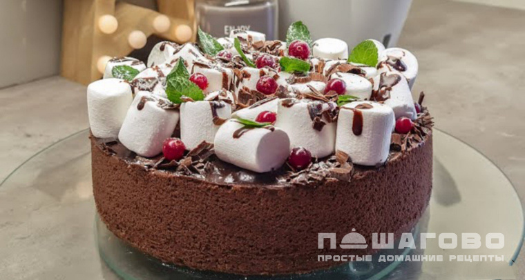 Шоколадный торт из маршмеллоу