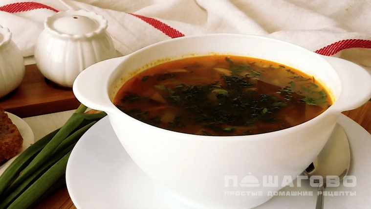 Суп с грибами с капустой