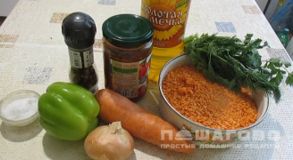 Фото приготовления рецепта: Чечевичная каша на сковороде из красной чечевицы - шаг 1