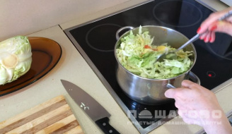 Фото приготовления рецепта: Бигус из свежей капусты с мясом и картошкой - шаг 7