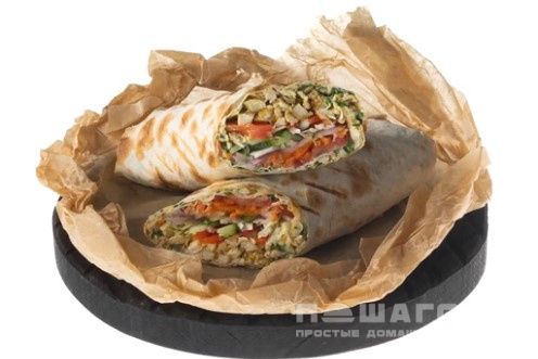 Домашняя шаурма с курицей