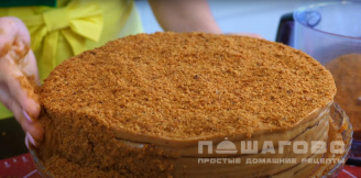 Фото приготовления рецепта: Торт медовый со сгущенкой - шаг 11