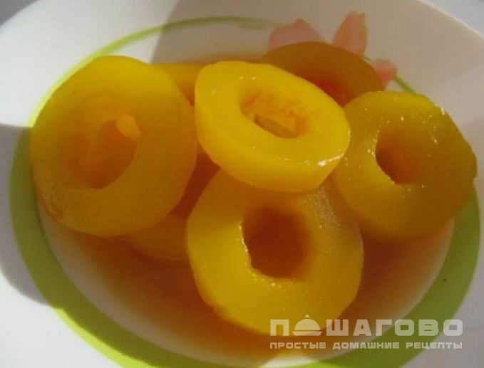 Консервированные кольца кабачков в ананасовом сиропе