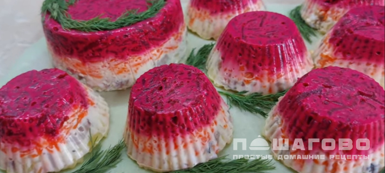 Селедка под шубой с желатином