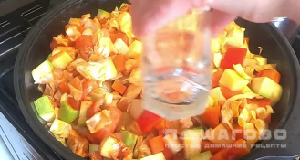 Фото приготовления рецепта: Овощное рагу с курицей - шаг 14