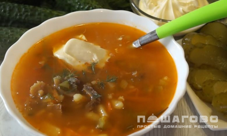 Перловый суп рассольник