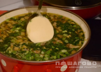 Фото приготовления рецепта: Грибной суп с картофелем и зеленью - шаг 5