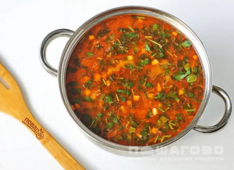 Фото приготовления рецепта: Суп харчо с тушенкой - шаг 5