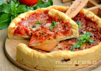 Фото приготовления рецепта: Глубокая пицца по-чикагски - шаг 15