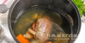 Фото приготовления рецепта: Заливное из свиного сердца - шаг 4