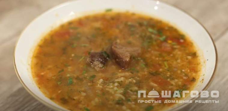 Харчо из свинины с рисом и картошкой