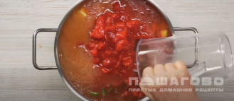 Фото приготовления рецепта: Простой мясной суп с приправой из томатов и чеснока - шаг 7
