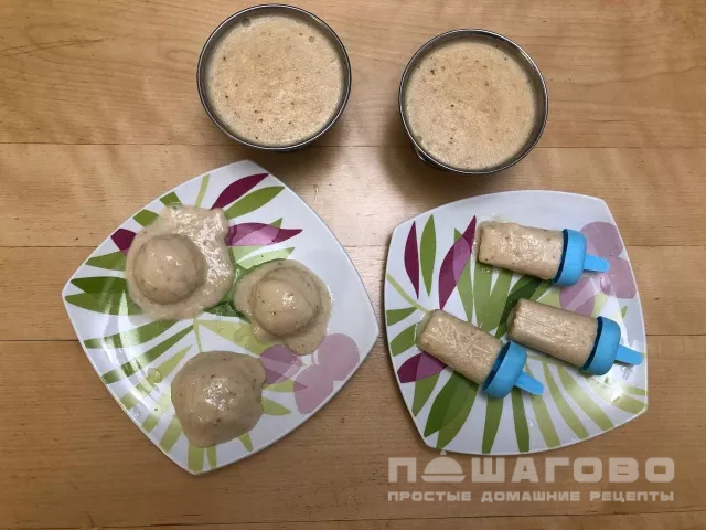 Банановое мороженое с орехами и медом