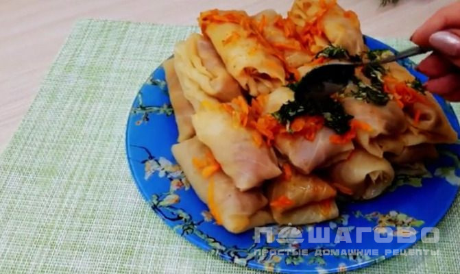 Голубцы с курицей и фасолью