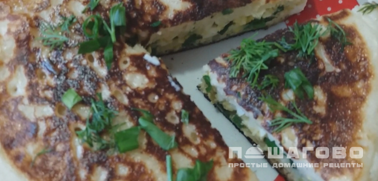 Быстрый заливной пирог на сковороде