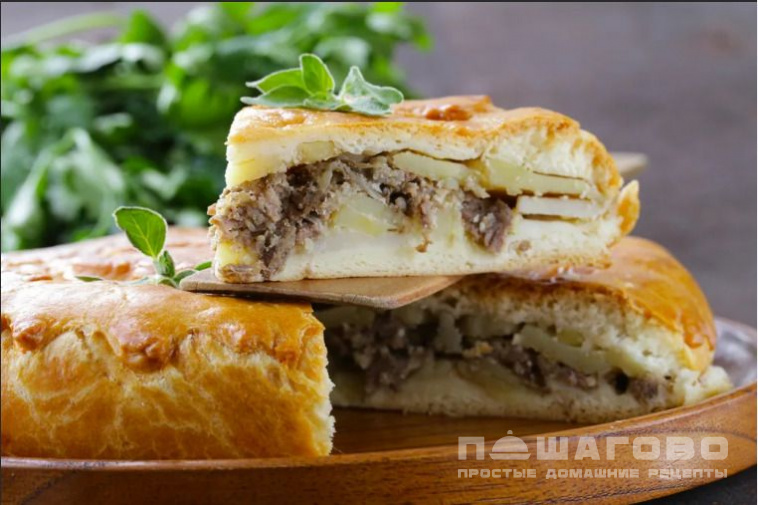 Пирог с мясом и картофелем