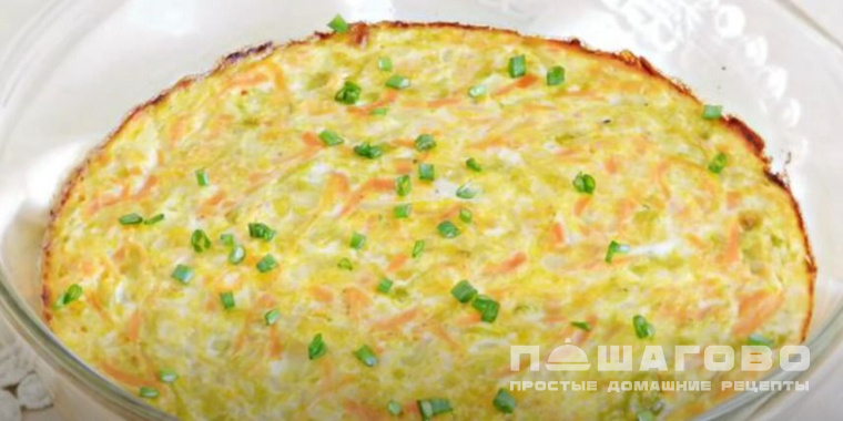 Детская капустная запеканка с морковью и яйцами