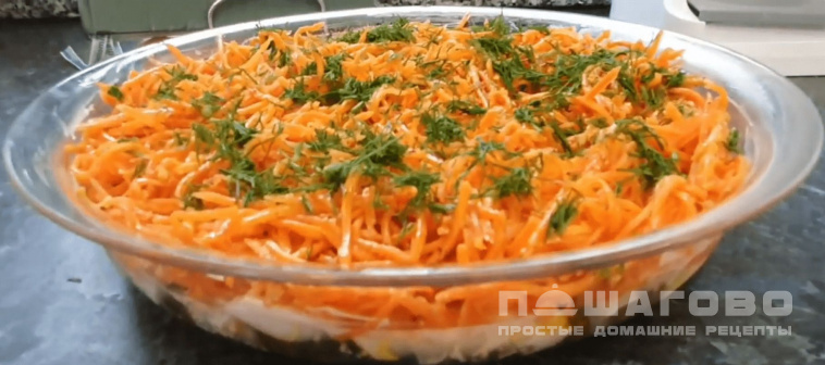 Салат из куриной печени с корейской морковью