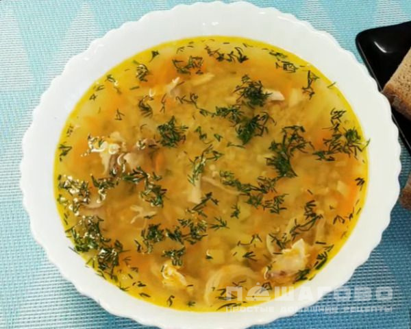 Суп с чечевицей, картофелем и курицей