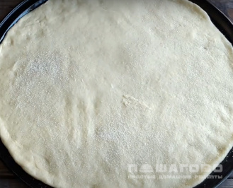 Фото приготовления рецепта: Деревенская пицца на молоке и сухих дрожжах в духовке - шаг 5