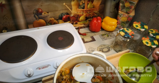 Фото приготовления рецепта: Баклажаны на зиму с шампиньонами - шаг 6