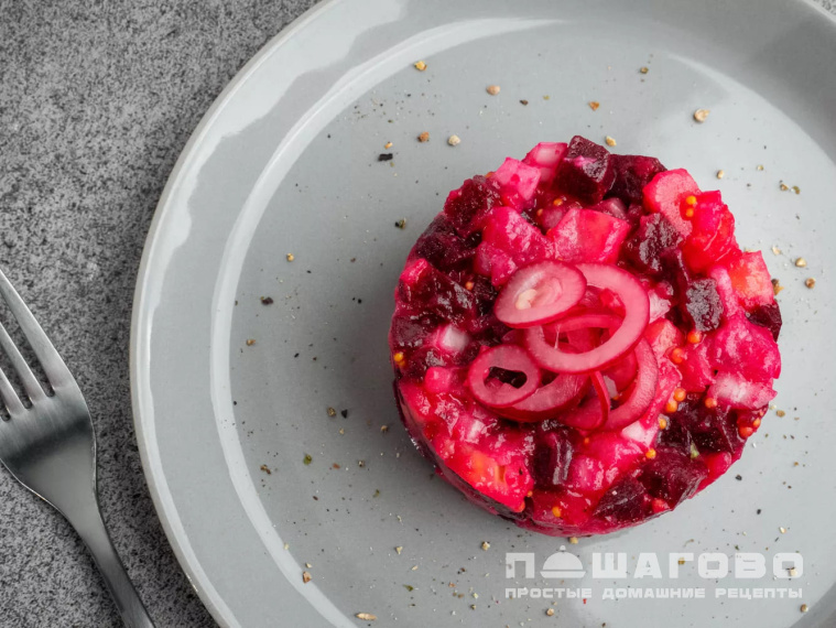 Винегрет с копченой красной рыбой