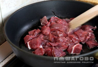 Фото приготовления рецепта: Азу по-татарски с солеными огурцами из говядины с картошкой - шаг 1