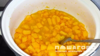 Фото приготовления рецепта: Тыквенное варенье с апельсином - шаг 3