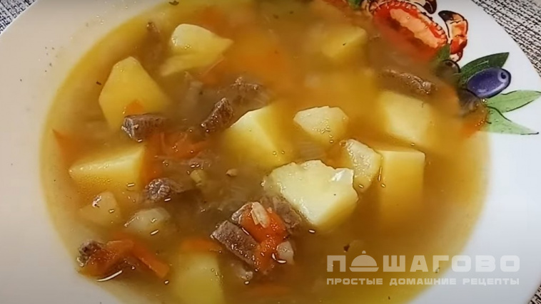Картофельный суп на мясном бульоне