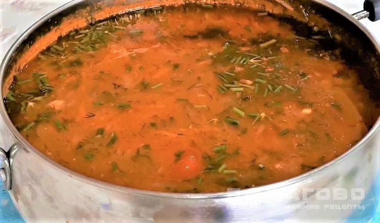 Щи из свежей капусты с килькой в томатном соусе