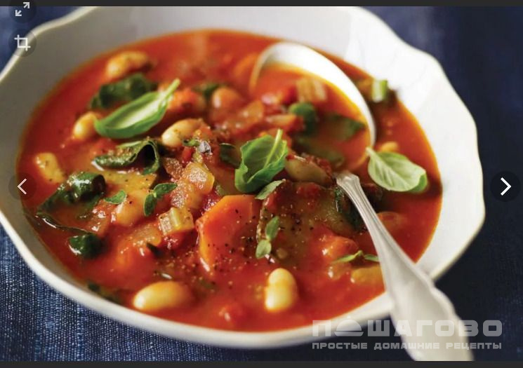 Тосканский томатный суп с фасолью