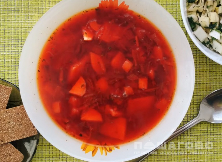 Как приготовить Классический горячий суп свекольник с мясом и свеклой просто рецепт пошаговый
